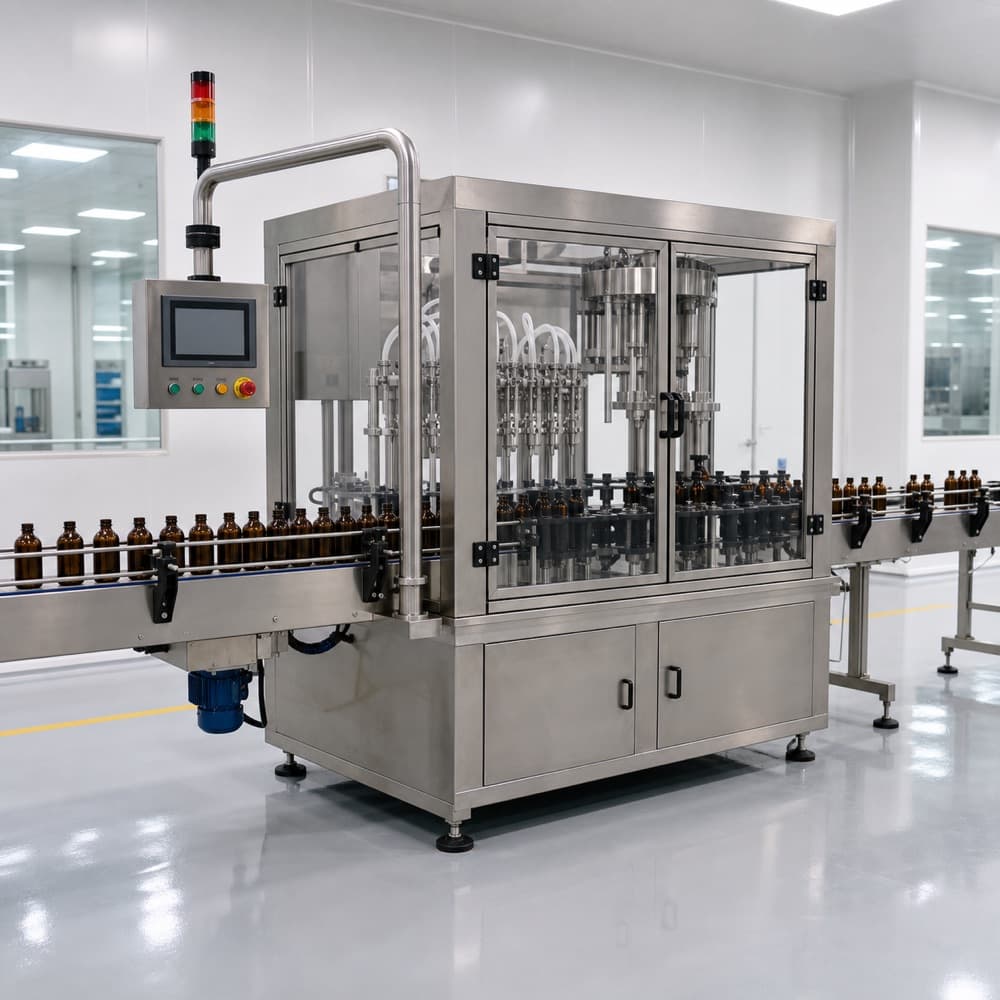 Automatic liquid filling and capping machine manufactured by FillPro Process Systems